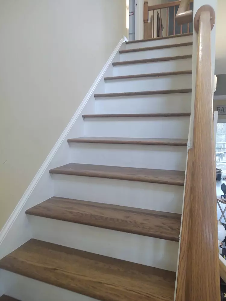 two coats high quality finish paint on the stringers and risers